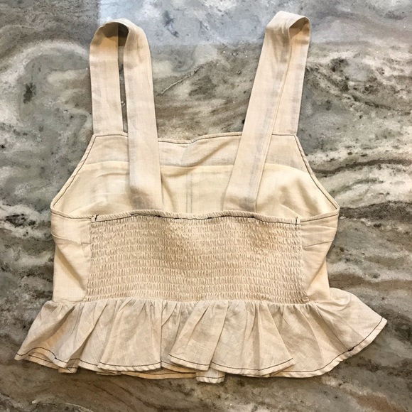 NWOT Cream Peplum crop top - Picture 2 of 2